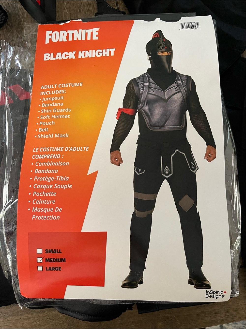Fortnite Black Knight Adult Costume size Medium